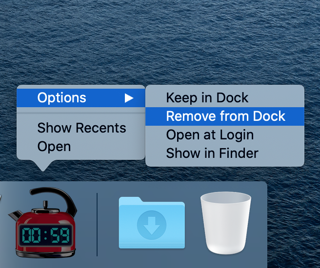 Remove Icon from Dock